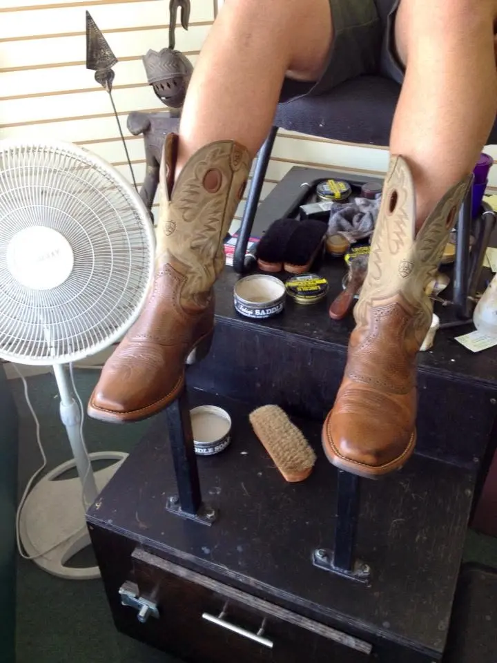 Boot care in progress