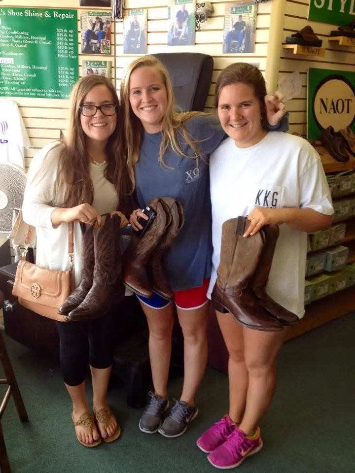 Happy boot-shine customers